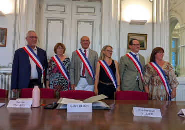 Gilles BIDON, Maire de Sathonay-Village et ses adjoints.