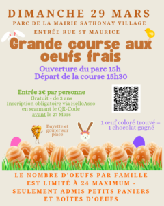 Grande course aux œufs frais de Pâques à Sathonay-Village