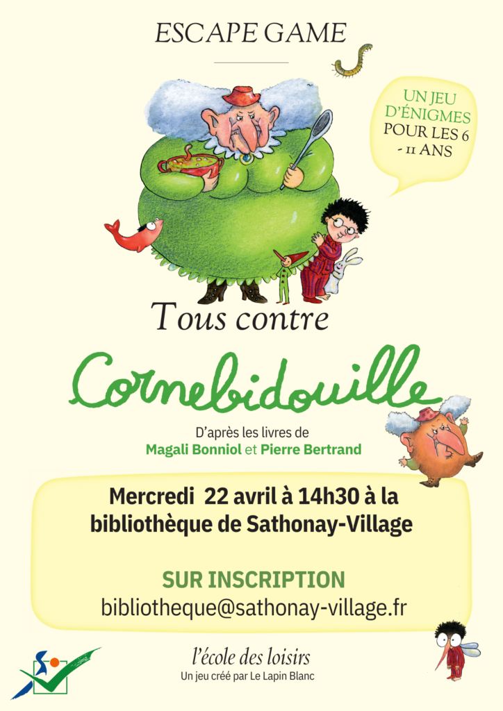 Escape "Tous contre Cornebidouille" à la bibliothèque de Sathonay-Village.