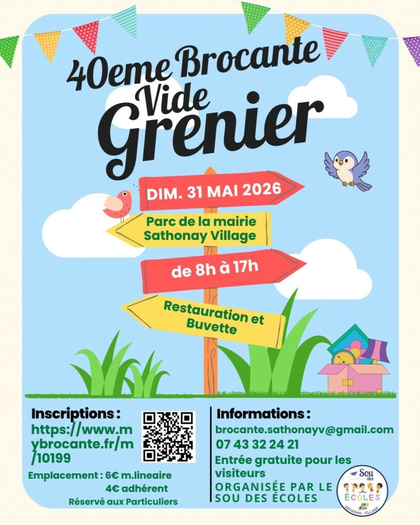 Brocante Sou des Écoles Sathonay-Village