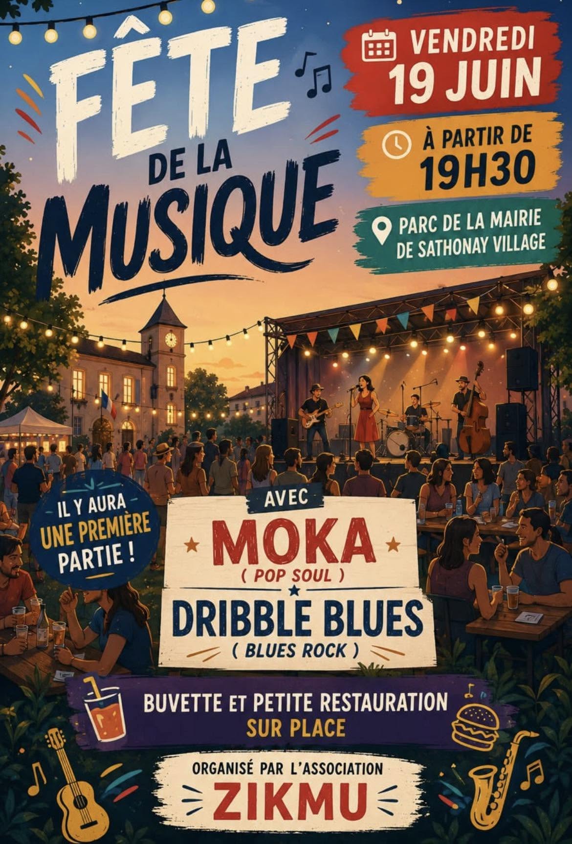 ZIKMU organise la fête de la musique à Sathonay-Village.