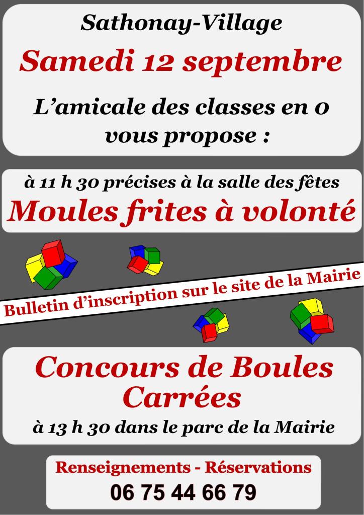 Concours de Boules Carrées organisé par l'amicale des classes en 0 à Sathonay-Village.