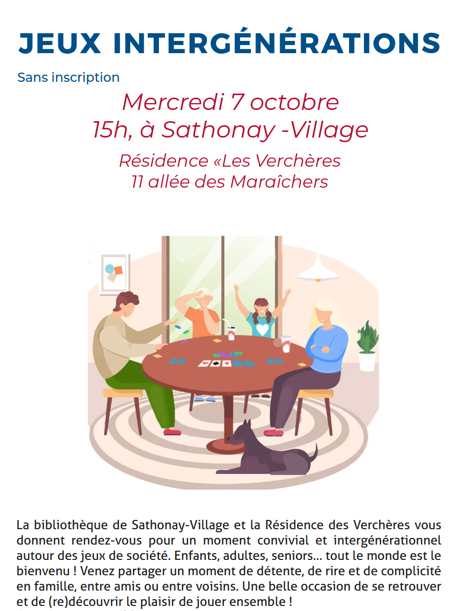 Semaine Bleue, la bibliothèque organise un temps de jeux intergénérations.