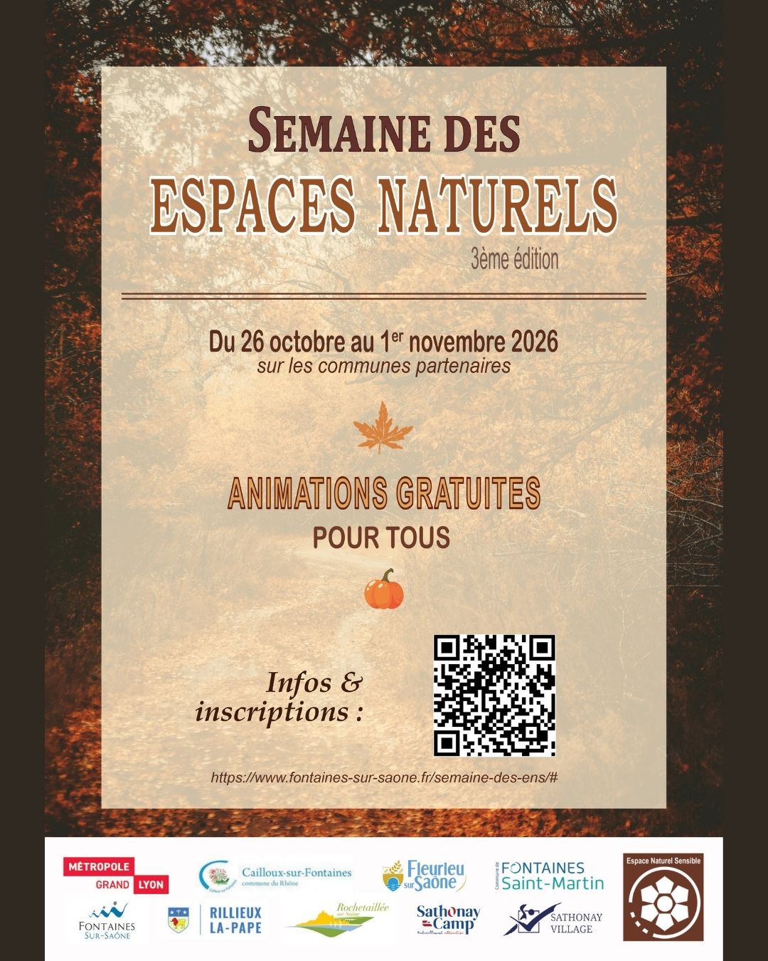 Semaine des Espaces Naturels Sensibles 2026 à Sathonay-Village.